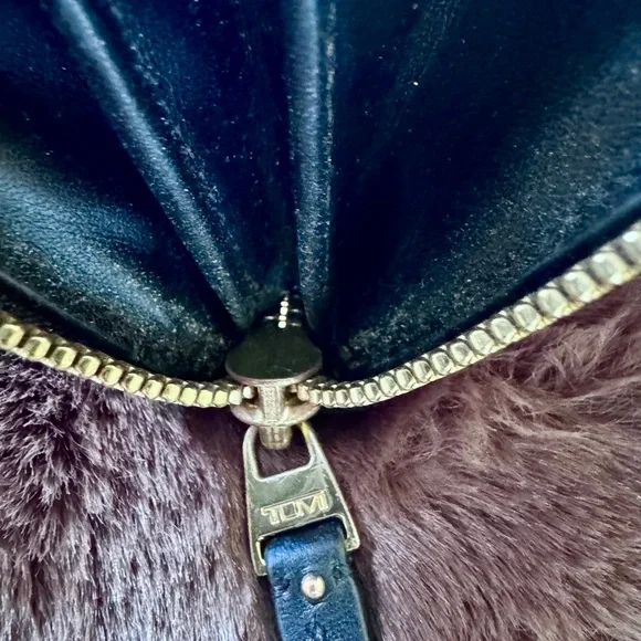 Tumi Black Zip Around Wallet with Gold Accent - Picture 4 of 6